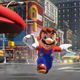 Mario chasing an accessory in New Donk City.